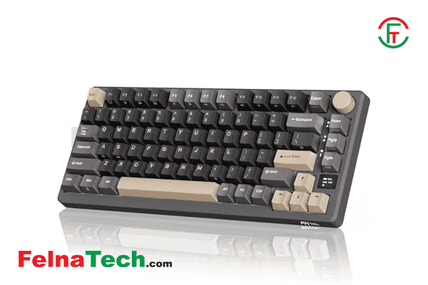 Royal Kludge RK M75 RGB Tri-Mode Hot-Swappable Silver Switch Mechanical Keyboard